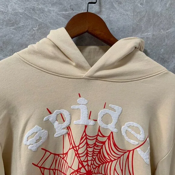 Spider Worldwide Beige Cotton Hoodie